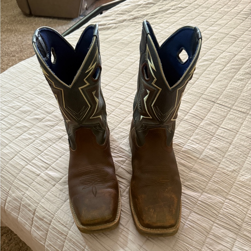 Men's Brown and Black Cowboy Boots